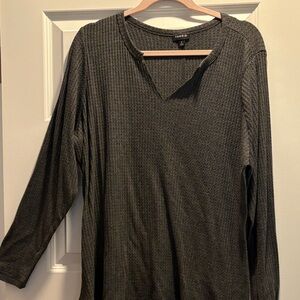 Torrid Charcoal Textured Long Sleeve Top